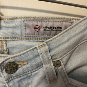 AG skinny jeans, size 26R, very light blue summer denim